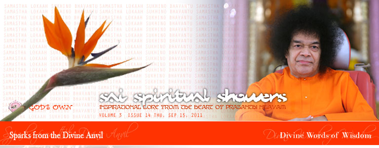 Sai Spiriutal Showers: VOLUME 3  issue 14 thu, Sep 15, 2011