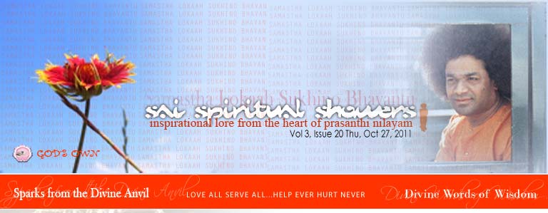 Sai Spiritual Showers: Vol 3, Issue 20 Thu, Oct 27, 2011