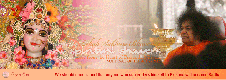 Sai Spiritual Showers: Volume 3  Issue 68 Thu, Sep 27, 2012